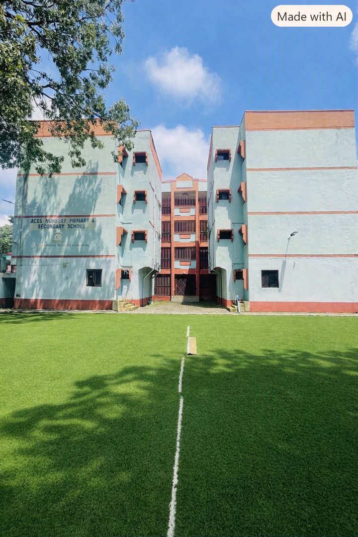 The ACES school building, viewed from the sports field